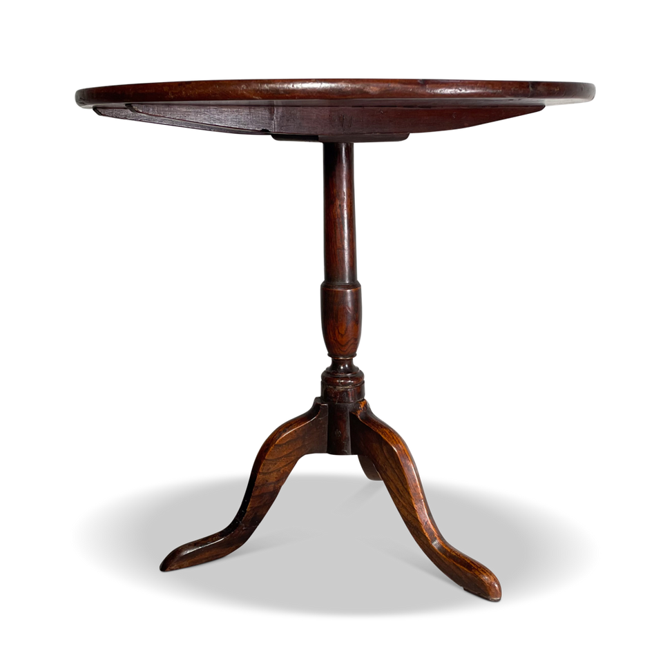 Oak Tripod Table with Mahogany Top