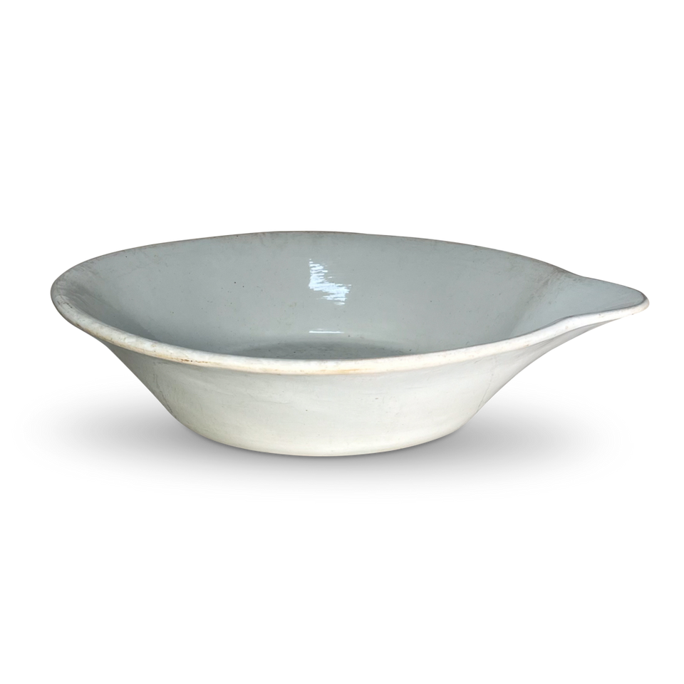 Large White Ironstone Dairy Bowl