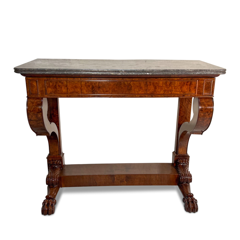 Napoleon III Figured Walnut Console Table