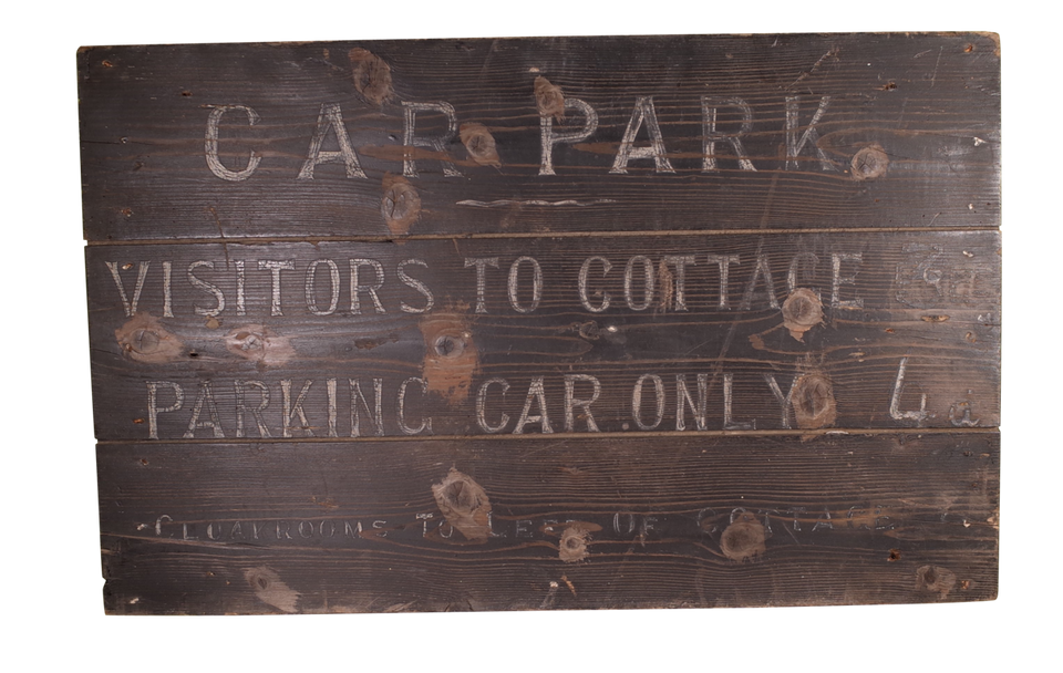 Hand Painted Parking Sign for the Cottage